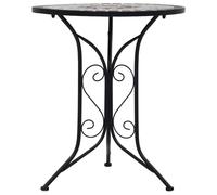 vidaXL Table de bistrot en mosaïque Gris 61 cm Céramique