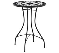 vidaXL Table de bistrot en mosaïque noir et blanc Ø50x70 cm Céramique