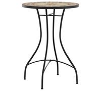 vidaXL Table de bistro mosaïque terre cuite blanc Ø50x70 cm céramique, table mosaïque, table d'extérieur, table de balcon, 4003402
