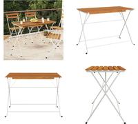 vidaXL Table de bistrot pliante 100x54x71 cm Bois massif acacia et acier - Table de bistrot pliante - Tables de bistrot pliantes - Meubles de jardin - Table à manger