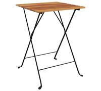 vidaXL Table de bistrot pliante 55x54x71 cm bois massif teck et acier
