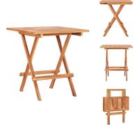 vidaXL Table de bistrot pliante 60 x 60 x 65 cm Teck Massif - Tables de jardin