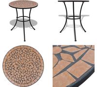 vidaXL Table de bistrot Terracotta Rouge 60 cm Mosaïque - Table - Tables - Table de jardin