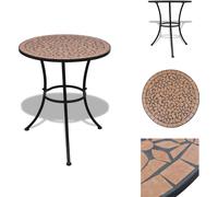 vidaXL Table de bistrot Terracotta-Rouge 60 cm Mosaïque - Tables de jardin