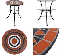 vidaXL Table de bistrot Terracotta Rouge et Blanc 60 cm Mosaïque - Table - Tables - Table de jardin