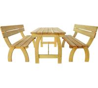 vidaXL Table de brasserie avec 2 bancs Bois de pin imprégné
