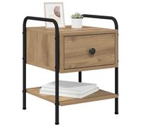 vidaXL Table de Chevet 2 pc Chêne Artisanal Bois d'ingénierie, Table de Nuit contemporaine, Rangement spacieux, Design Compact pour déco Moderne