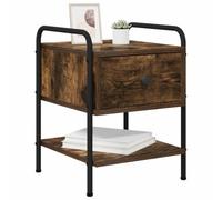 vidaXL Table de Chevet 2 pc Chêne fumé Bois d'ingénierie, Table de Nuit contemporaine, Rangement spacieux, Design Compact pour déco Moderne