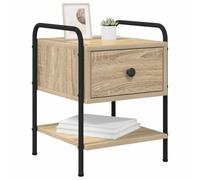 vidaXL Table de Chevet 2 pc Chêne Sonoma Bois d'ingénierie, Table de Nuit contemporaine, Rangement spacieux, Design Compact pour déco Moderne
