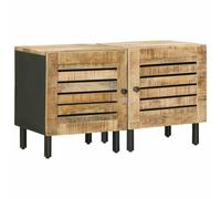 vidaXL Table de Chevet 2 pc Naturel 40 x 33 x 46 cm, Table de Nuit Moderne, en Bois de Mangue, Pratique pour Ranger, Style Compact et élégant