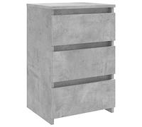 vidaXL Table de Chevet, Armoire de Nuit avec 3 Tiroirs, Armoire de Lit avec Rangement, Meuble de Chambre, Scandinave, Gris Béton Bois d'Ingénierie