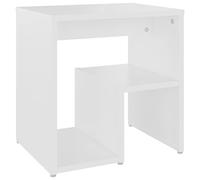 vidaXL Table de Chevet, Armoire de Nuit avec Étagère, Armoire de Lit avec Rangement, Meuble de Chambre, Moderne, Blanc Bois d'Ingénierie