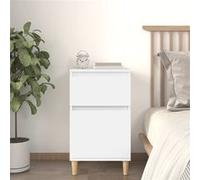 vidaXL Table de Chevet, Armoire de Nuit avec Rangement, Armoire de Lit, Table de Nuit, Meuble de Chambre à Coucher, Scandinave, Blanc Blanc G