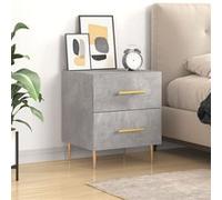 vidaXL Table de Chevet, Armoire de Nuit avec Tiroirs, Table de Nuit avec Pieds, Meuble de Rangement Chambre, Moderne, Gris Béton Bois d’Ingénierie Gris G