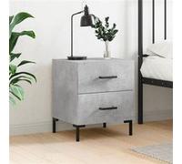 vidaXL Table de chevet moderne avec tiroirs et pieds Bois d'ingénierie Gris béton 40x35x47,5 cm