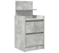 vidaXL Table de Chevet avec 2 tiroirs Gris béton 38x34x80 cm, Meuble de Chevet, Table d'appoint, Armoire de lit, Armoire de Chevet, Table de Nuit