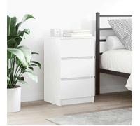 vidaXL Table de Chevet avec 3 tiroirs Blanc 39x35x65 cm, Table d'appoint, Armoire de lit, Table d'appoint pour la Chambre, Table de Nuit, Table de lit