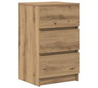 vidaXL Table de Chevet avec 3 tiroirs chêne Artisanal 39x35x65 cm, Table d'appoint, Armoire de lit, Table d'appoint pour la Chambre, Table de Nuit
