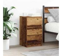 vidaXL Table de Chevet avec 3 tiroirs Vieux Bois 39x35x65 cm, Table d'appoint, Armoire de lit, Table d'appoint pour la Chambre, Table de Nuit