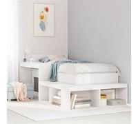 vidaXL Table de chevet avec bureau 855751 – Bois de pin massif, blanc