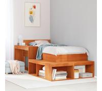 vidaXL Table de chevet avec bureau cire marron bois de pin massif