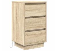 vidaXL Table de chevet chêne Sonoma avec lumières LED 38x34x65 cm