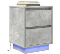 VidaXL Table de chevet avec lumières LED gris béton 38x34x50 cm, table de nuit, table de lit, table d'appoint, armoire de 861289 Gris G