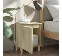 vidaXL Table de chevet avec pieds en bois Chêne sonoma 40x30x50 cm