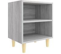 vidaXL Table de chevet avec pieds en bois Sonoma gris 40x30x50 cm Gris G