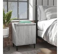 vidaXL Table de chevet avec pieds en métal Sonoma gris 40x30x50 cm