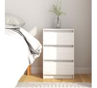 vidaXL Table de chevet Blanc 40x29,5x64 cm Bois de pin solide