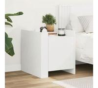 vidaXL Table de chevet blanc 45x50x50 cm bois d’ingénierie, meuble de chevet, table d'appoint, armoire de lit, armoire de 848297 Blanc G