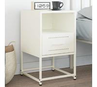 vidaXL Table de Chevet Blanc 36x39x60,5 cm Acier, Armoire, Armoire latérale, Meuble de Chambre à Coucher, Table de Chevet, Armoire en métal