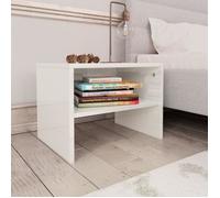 vidaXL Table de chevet - Blanc brillant