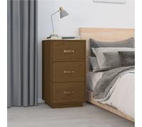 vidaXL Table de chevet Bois de pin Marron miel