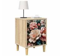 vidaXL Table de Chevet BORNE 2 pc Chêne Sonoma 36 x 33 x 50 cm, Mobilier de Chambre Moderne, Table de Nuit rectangulaire avec Rangement, Cabinet Compact en chêne Sonoma