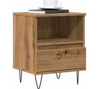vidaXL Table de chevet chêne artisanal 40x35x50 cm bois d’ingénierie, table d'appoint, armoire de lit, table d'appoint pour 857359 Marron