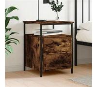 vidaXL Table de chevet chêne fumé 44x45x60 cm bois d'ingénierie826007 Marron G