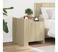 vidaXL Table de chevet chêne sonoma 45x50x50 cm bois d'ingénierie Marron