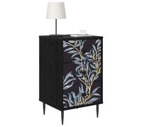 vidaXL Table de Chevet DOKKUM 2 pc Chêne Noir 36 x 33 x 61 cm, Chambre Moderne, Design rectangulaire avec Rangement, Table de Nuit Pratique, Meuble élégant, déco Minimaliste