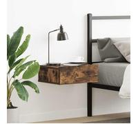 VIDAXL Table de Chevet Flottante Chêne Fumé