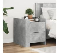 vidaXL Table de chevet gris béton 45x50x50 cm bois d'ingénierie