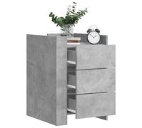 vidaXL Table de chevet gris béton 45x50x65 cm bois d'ingénierie