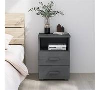 vidaXL Table de chevet HAMAR Gris foncé 40x35x62 cm Bois de pin massif Gris G