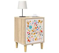 vidaXL Table de Chevet Mainz 2 pc Chêne Sonoma 36 x 33 x 50 cm, Mobilier de Chambre Moderne, Table de Nuit rectangulaire avec Rangement, Cabinet Compact en chêne Sonoma