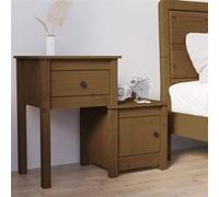 vidaXL Table de chevet Marron miel 79,5x38x65,5 cm Bois de pin massif