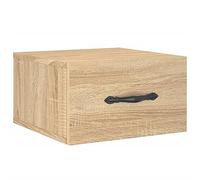 vidaXL Table de Chevet Murale, Armoire de Nuit Suspendue avec Rangement, Table de Nuit Flottante, Décoration de Chambre, Moderne, Chêne Sonoma Bois d'Ingénierie