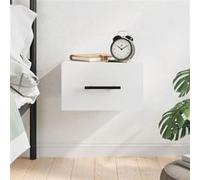 vidaXL Table de chevet murale - Blanc