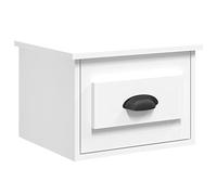 vidaXL Table de Chevet Murale, Armoire de Nuit Suspendue avec Tiroir, Armoire de Lit avec Rangement, Meuble de Chambre, Moderne, Blanc Bois d'Ingénierie
