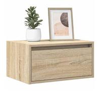 Vidaxl Table De Chevet Murale Avec Lumières Led Chêne Sonoma